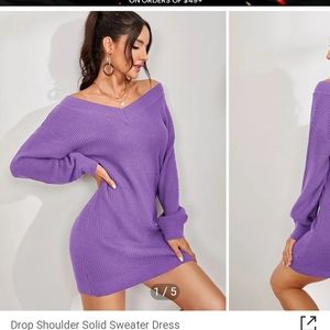 Drop Shoulder Sweater Dress